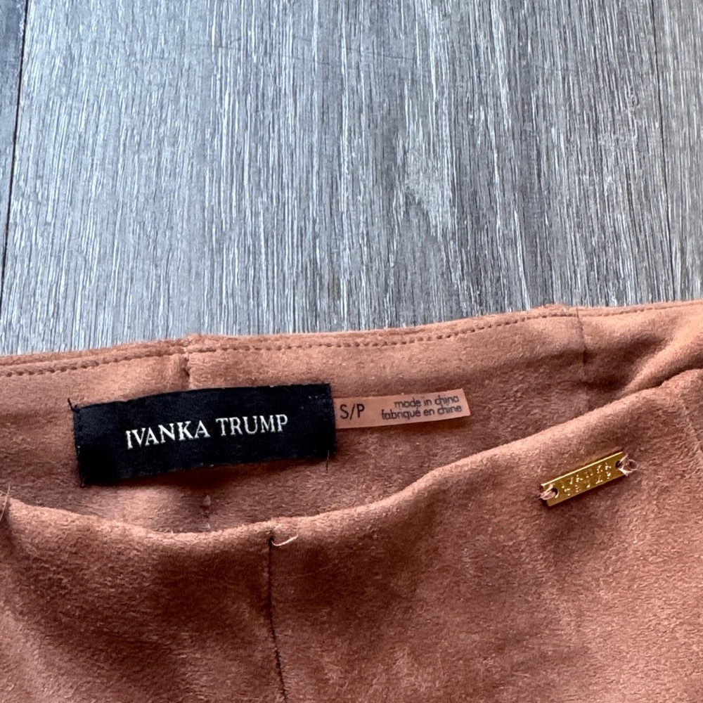 Ivanka Trump Tan Suede-Style Trousers - Picture 2 of 4